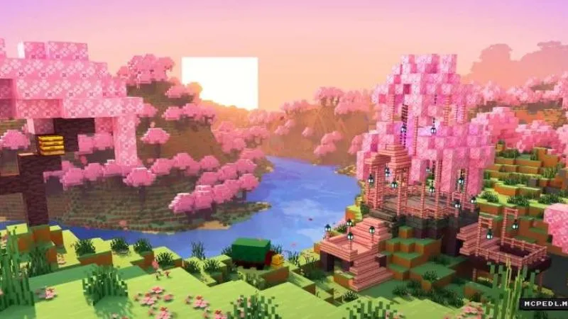 Cherry Blossom Biome & Bamboo Woodset in Minecraft 120