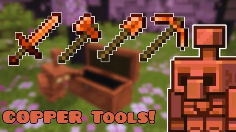 Copper tools and armor equipment in Minecraft Survival Mode