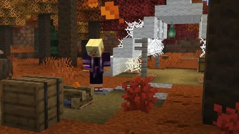 Dappled Forest biome with colorful Poplar trees in Minecraft Bedrock 26.40