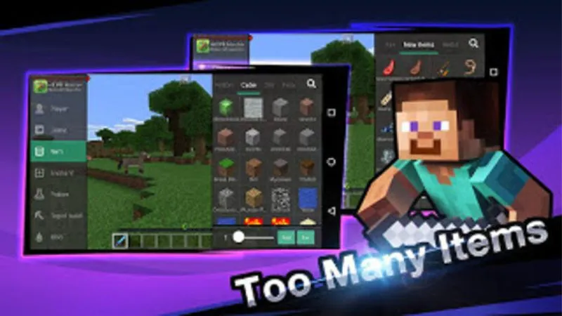 MCPE Master floating toolbox with Minecraft PE gameplay controls