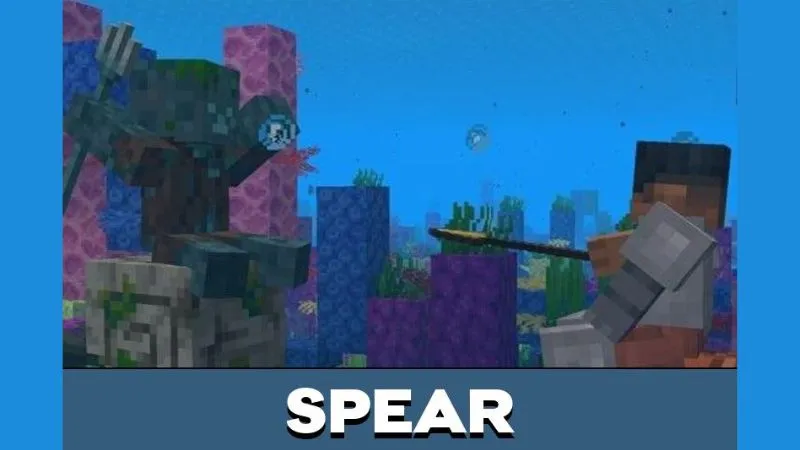 Spear weapon with Jab and Charge attacks in Minecraft 1.21.130