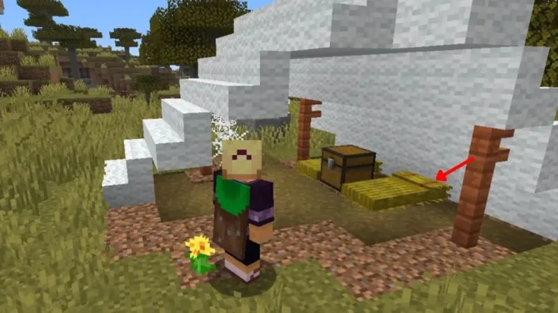 Straw Bed for sleeping without changing spawn point in Minecraft Bedrock 26.40