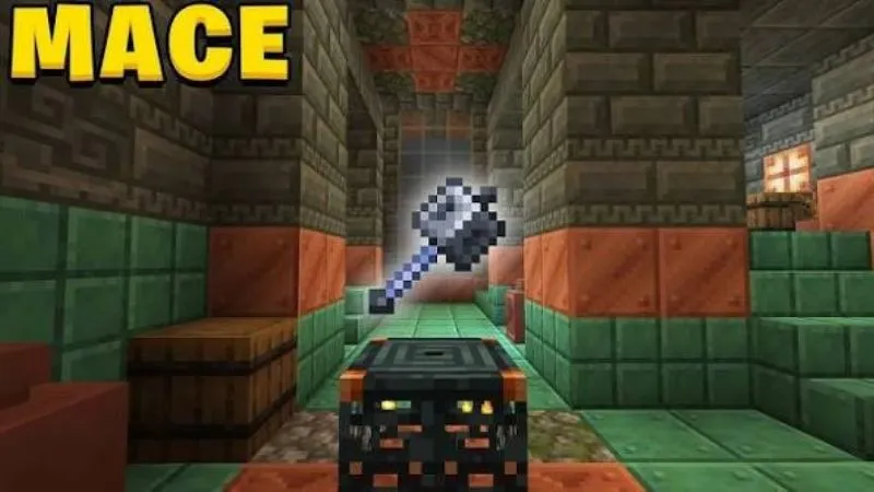 Mace weapon performing a Smash Attack in Minecraft 1.21.21