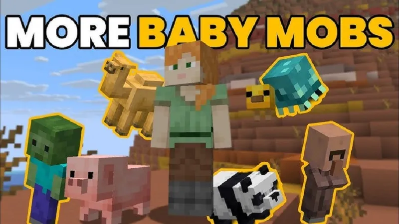 Redesigned baby mobs from the Tiny Takeover update in Minecraft 26.12