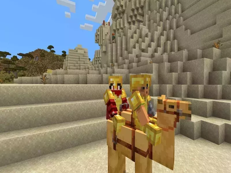 Lạc đà trong Minecraft 1.20 Apk có thể chở 2 người