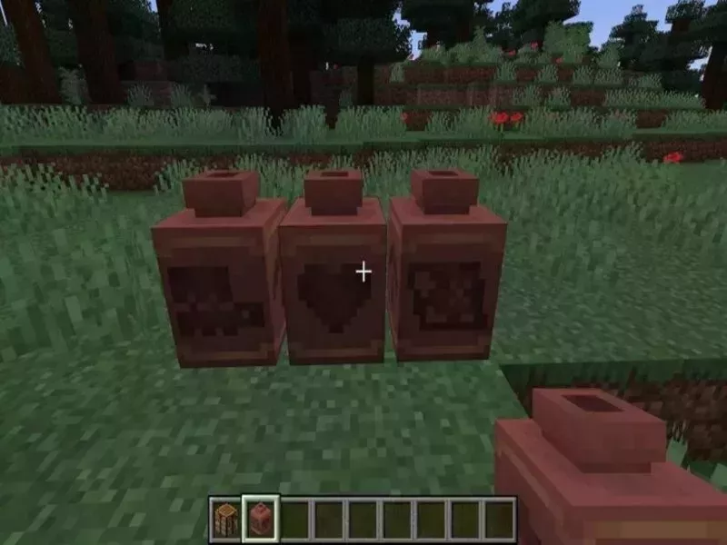 Minecraft 1.20 Tiếng Việt cho phép bạn ghép 4 mảnh gốm thành bình gốm