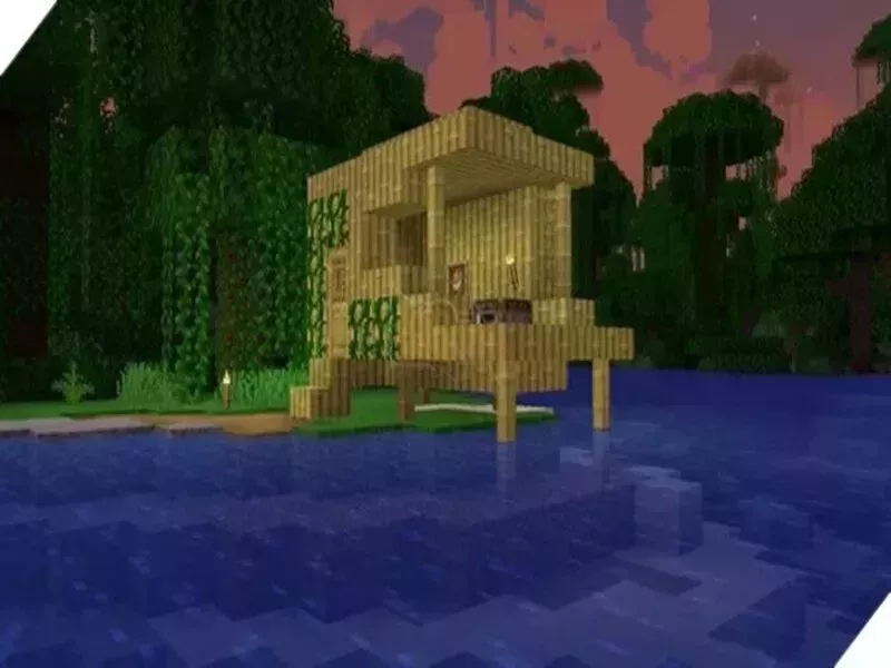 Nhà bằng tre trong Minecraft 1.20 Tiếng Việt