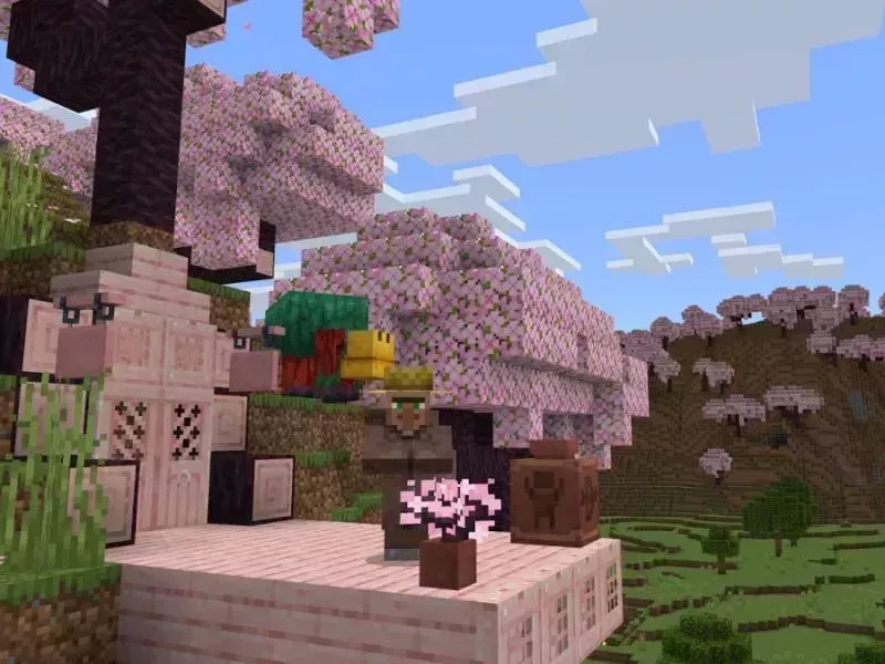 Khám phá rừng anh đào lãng mạn trong Minecraft 1.20.15 Tiếng Việt