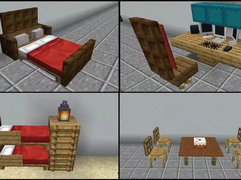 Lắp đặt cửa ra vào và các chi tiết trang trí trong nhà Minecraft
