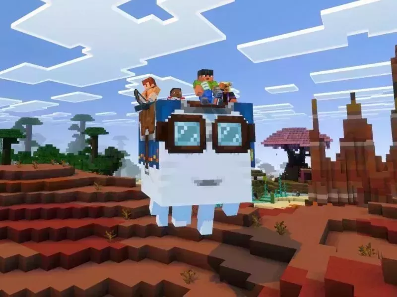 Happy Ghast Làm Phương Tiện Di Chuyển Trong Minecraft 1.21.90 APK 