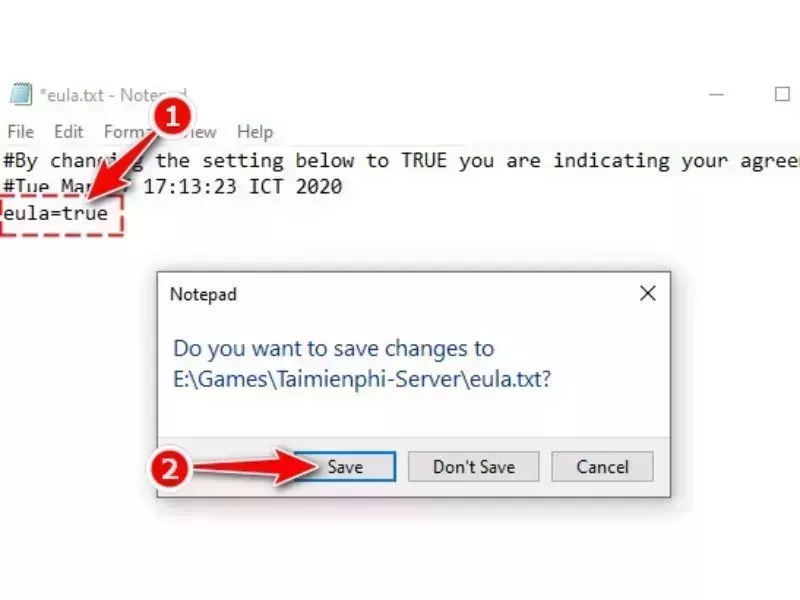 Chỉnh Sửa Cài Đặt EULA Khi Tạo Server Minecraft 