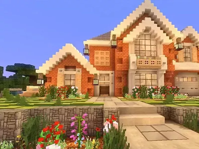 Mẫu Nhà Biệt Thự Sân Vườn Trong Minecraft 