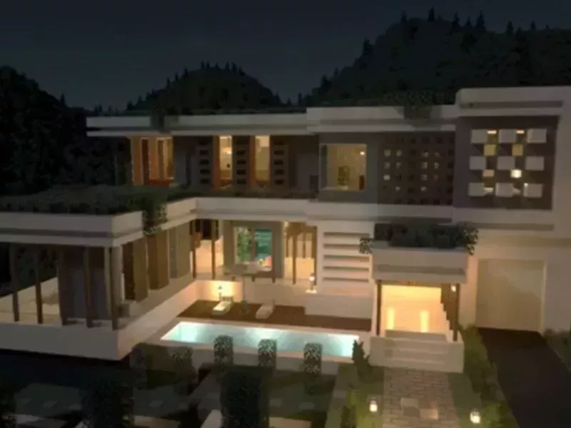Mẫu Nhà Biệt Thự Sang Trọng Trong Minecraft 