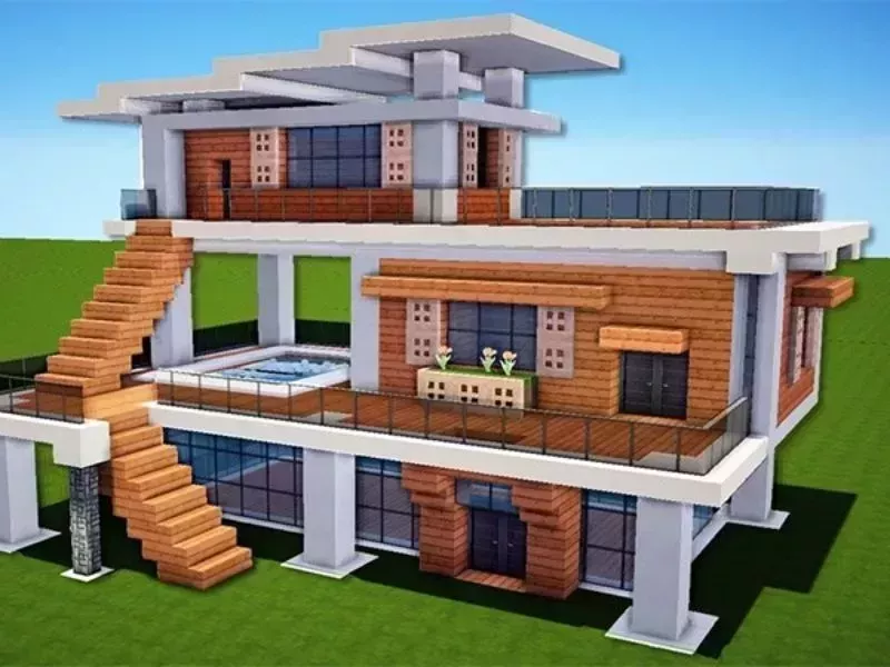 Mẫu Nhà Biệt Thự Trong Minecraft 
