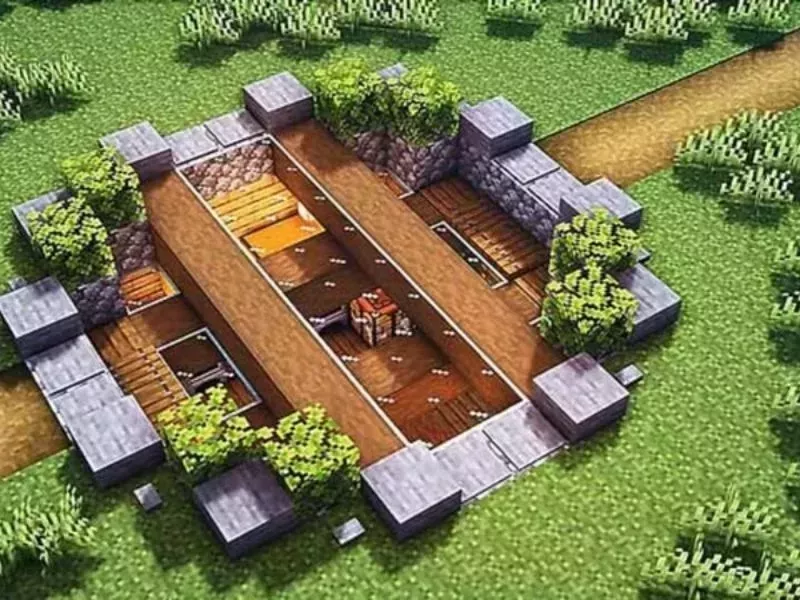 Mẫu Nhà Ngầm Trong Minecraft 