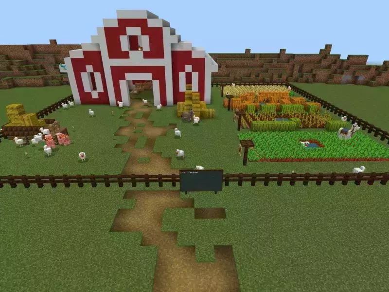 Mẫu Nhà Trong Minecraft Mô Hình Nông Trại Đơn Giản