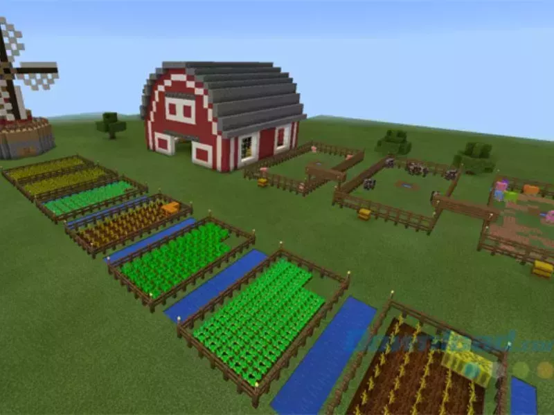 Mẫu Nhà Trong Minecraft Mô Hình Nông Trại 