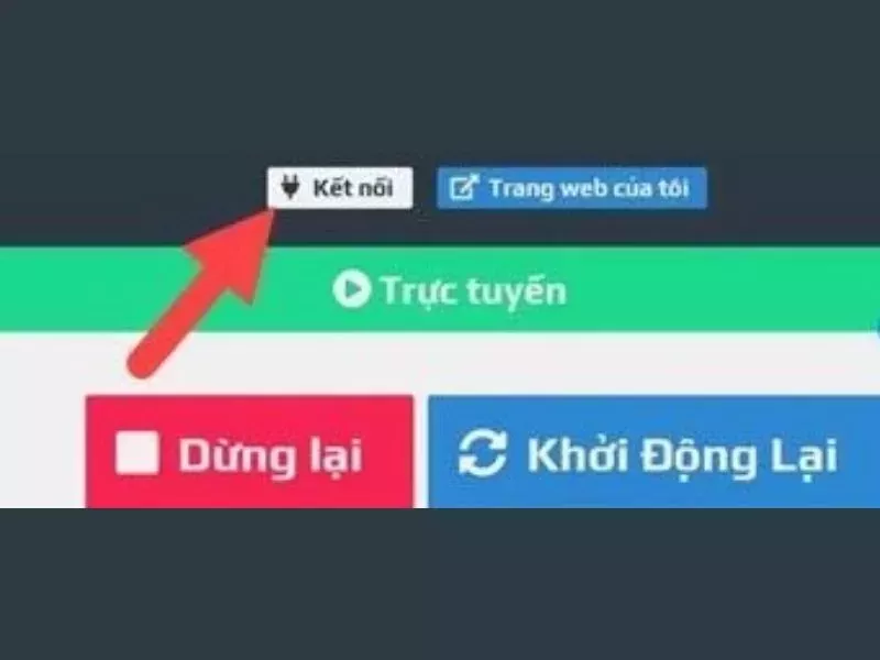 Nhấn Kết nối để kiểm tra các thông tin của Server Minecraft 
