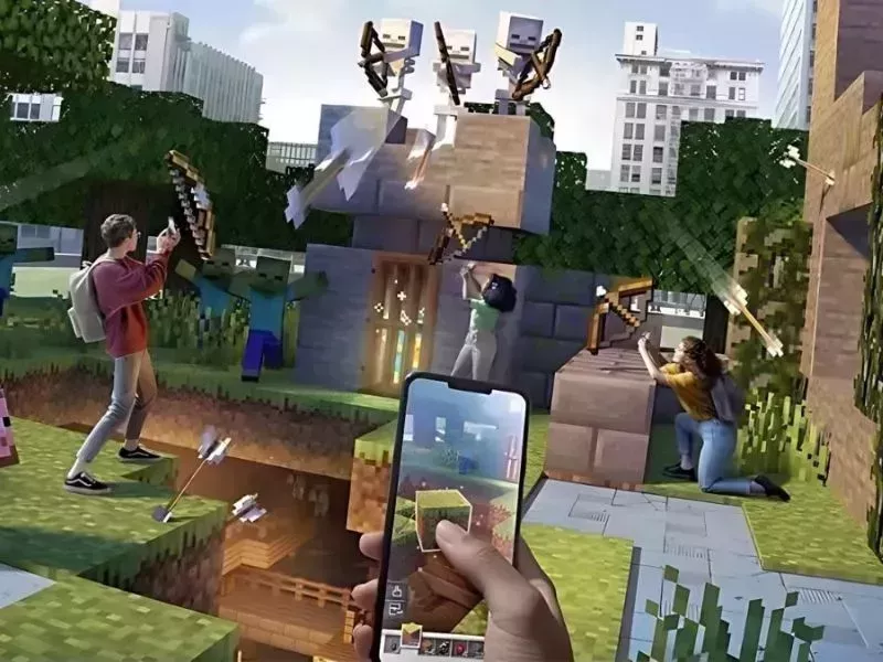 Trải nghiệm thực tế với đồ họa & âm thanh AR trong Minecraft Earth APK